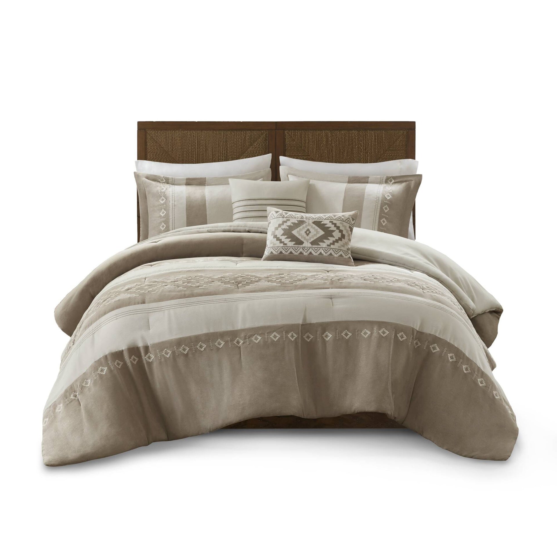 5-Piece Full/Queen Comforter 5pcs Set,Taupe