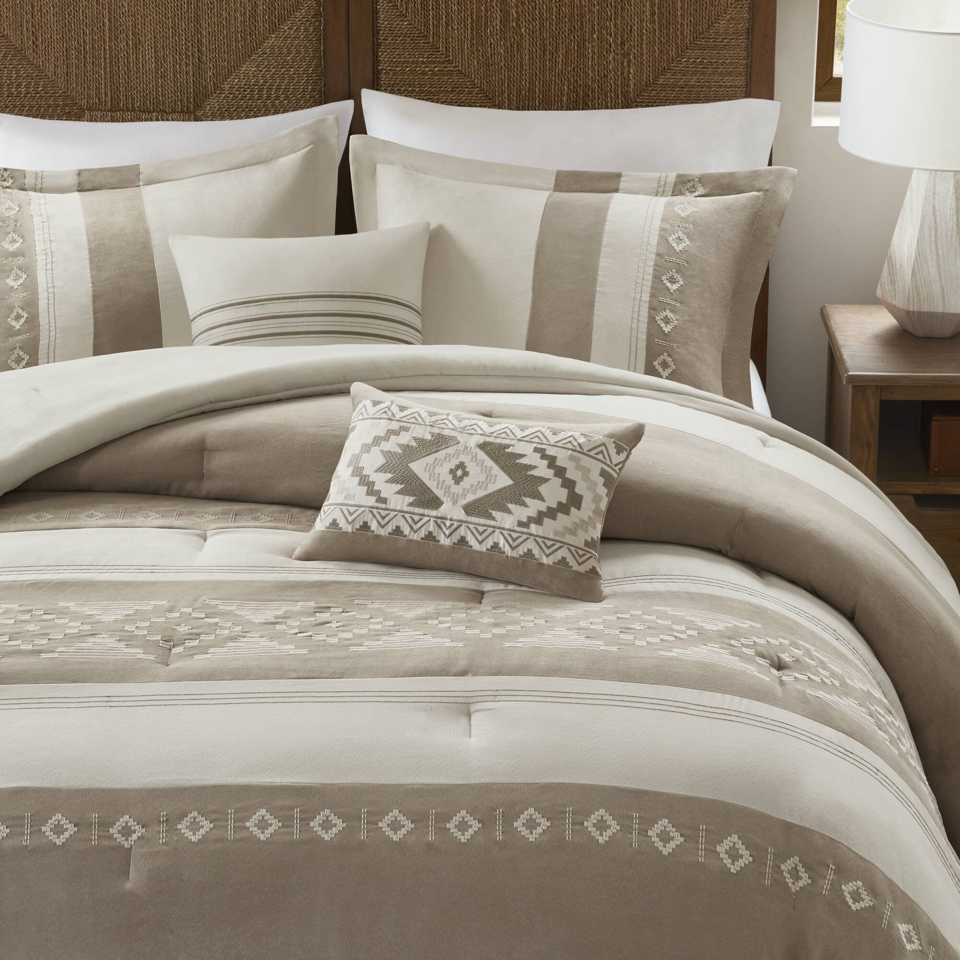 5-Piece Full/Queen Comforter 5pcs Set,Taupe
