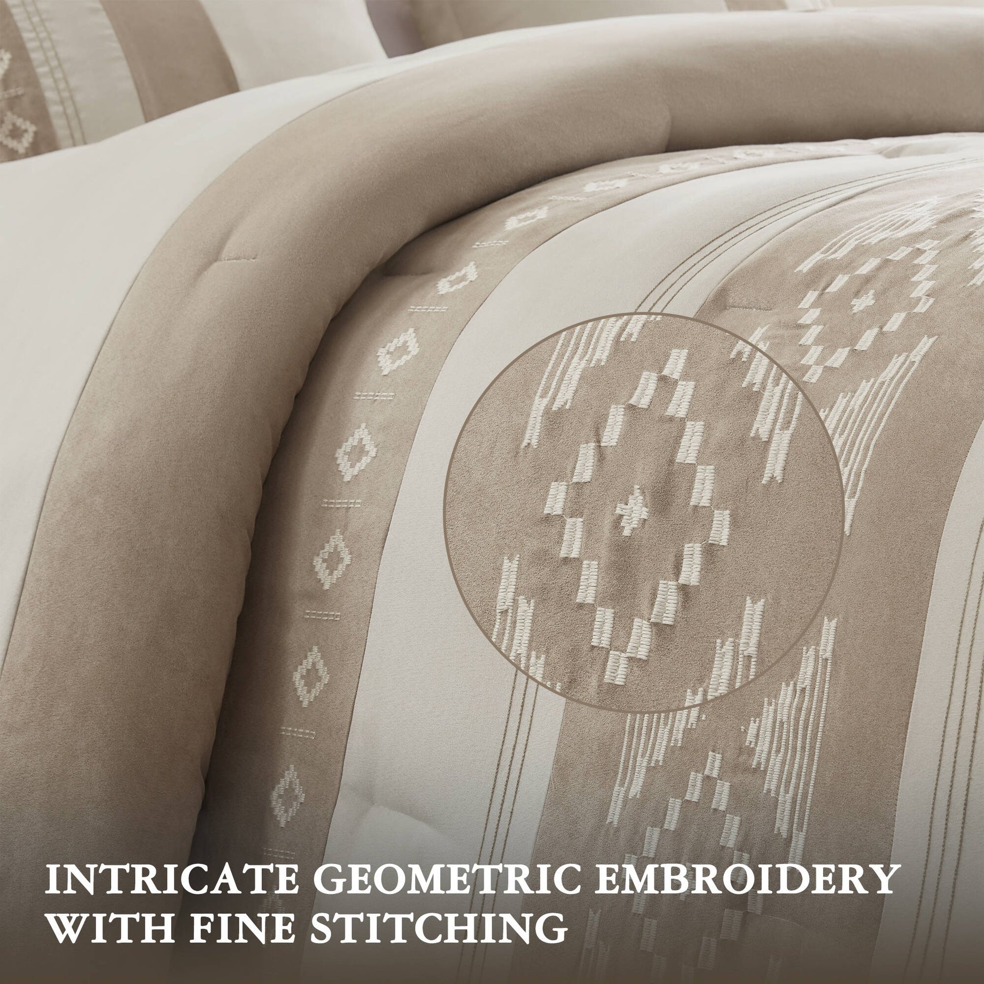 5-Piece Full/Queen Comforter 5pcs Set,Taupe