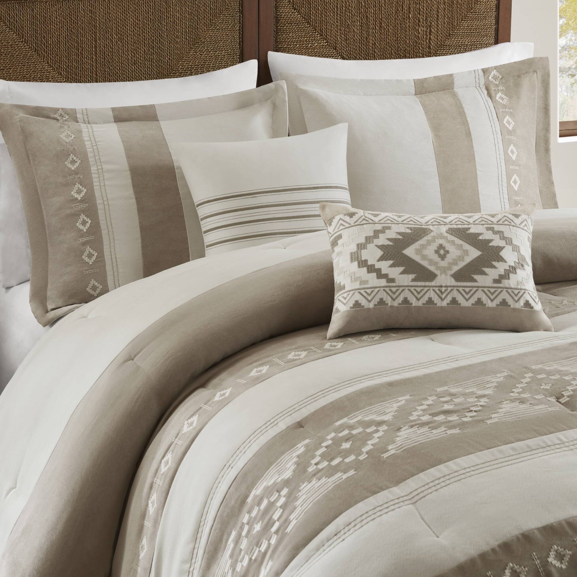 5-Piece Full/Queen Comforter 5pcs Set,Taupe