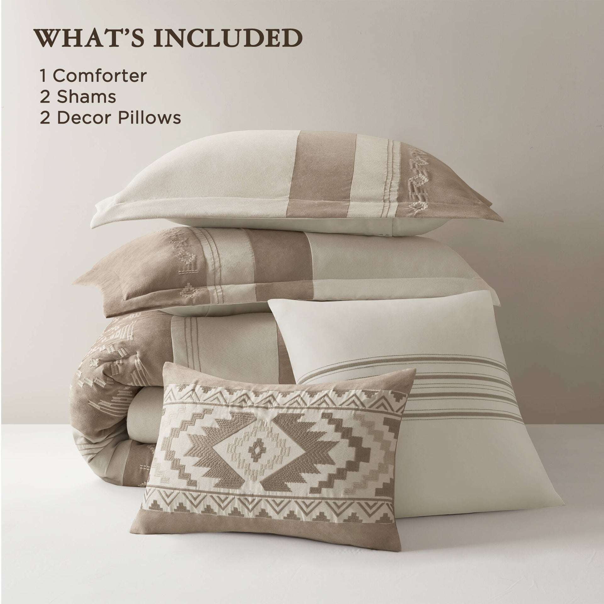 5-Piece Full/Queen Comforter 5pcs Set,Taupe