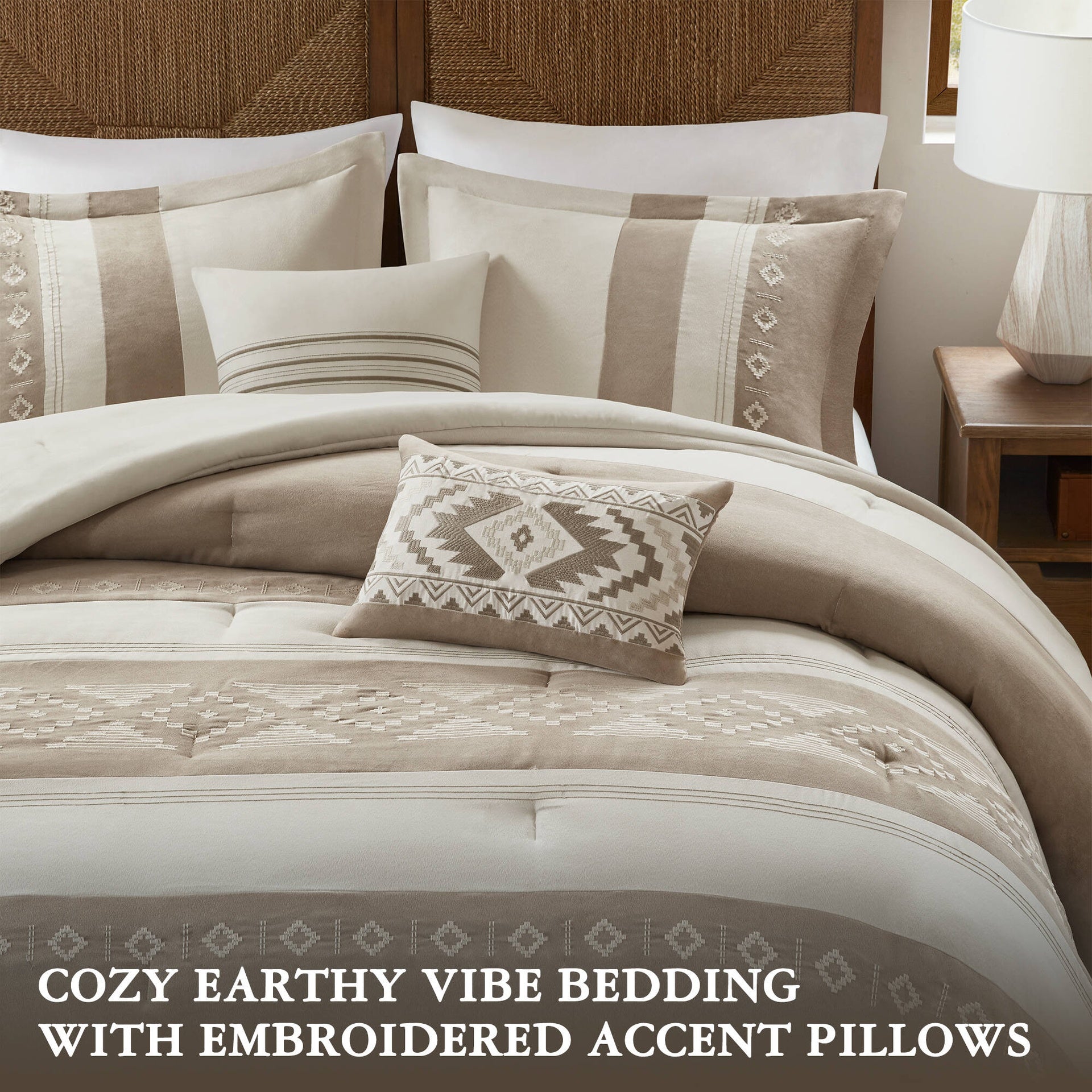 5-Piece Full/Queen Comforter 5pcs Set,Taupe