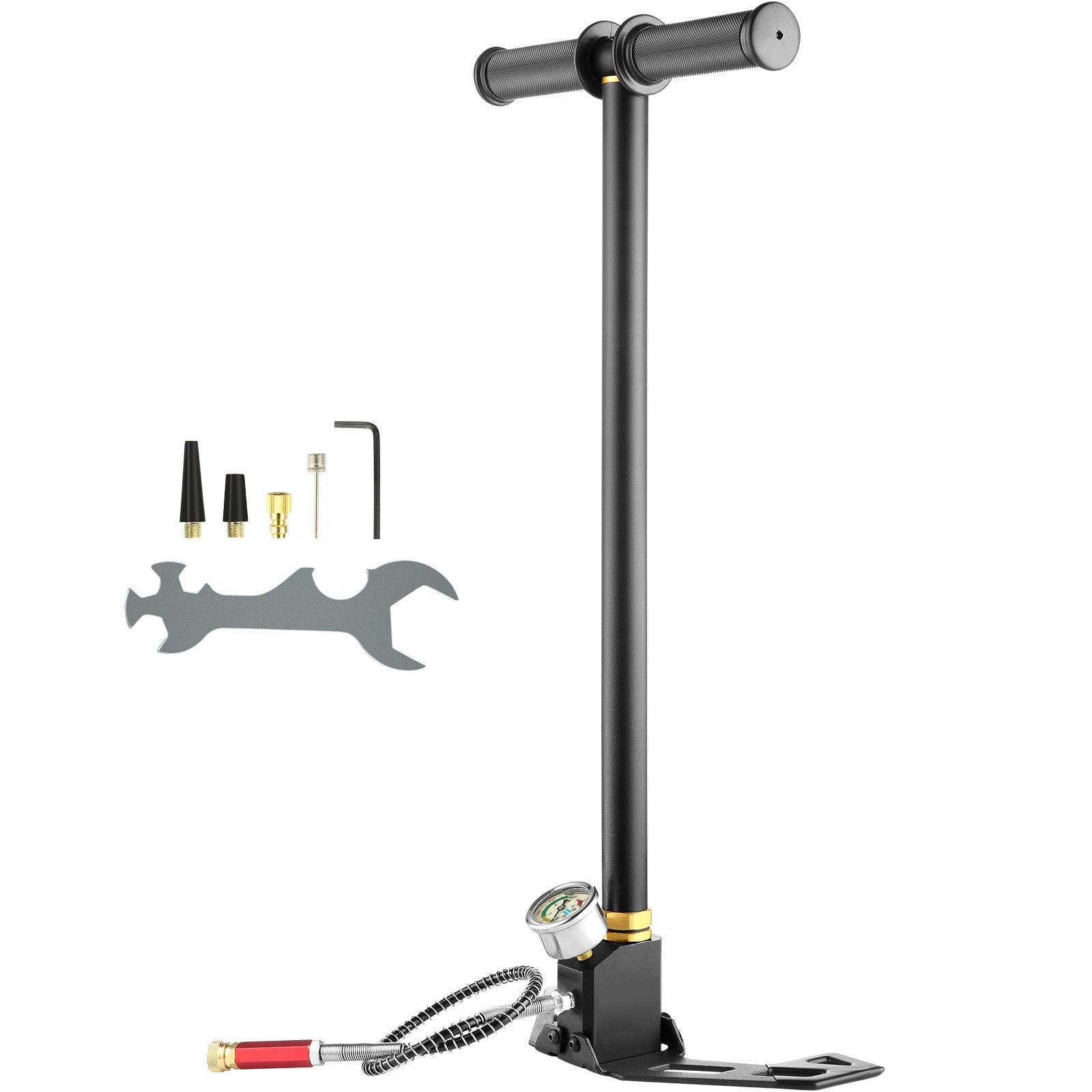 High Pressure Hand Pump 3 Stage Airgun PCP Pump 4500PSI Stirrup Pump Air Rifle Filling Stirrup Pump(30MPA)
