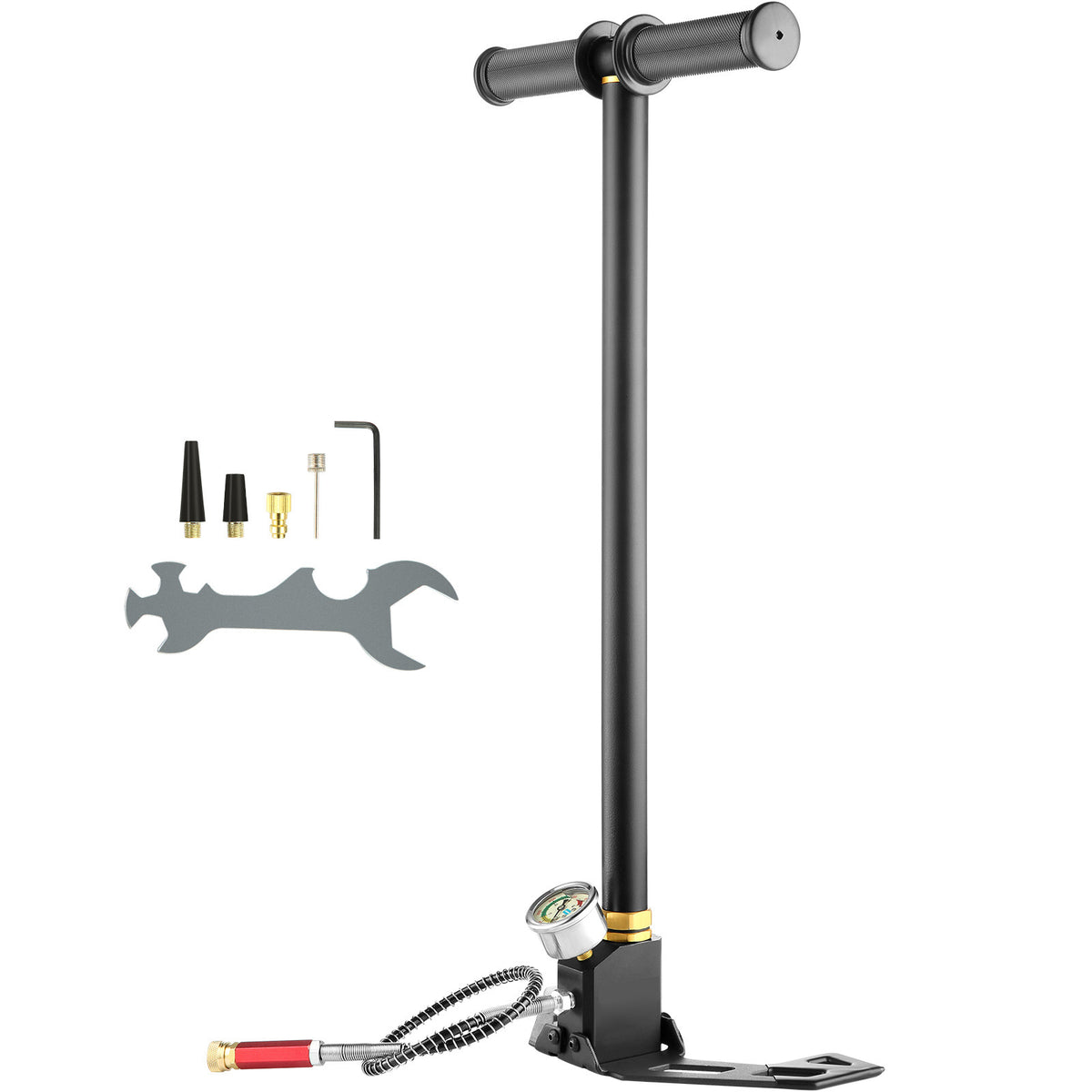 High Pressure Hand Pump 3 Stage Airgun PCP Pump 4500PSI Stirrup Pump Air Rifle Filling Stirrup Pump(30MPA)