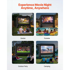 16FT Inflatable Movie Screen, Inflatable Projector Screen with Portable Storage Bag, 16:9 Easy Set Up Movie Projection for Outdoor Backyard, Home Theater, Theme Party