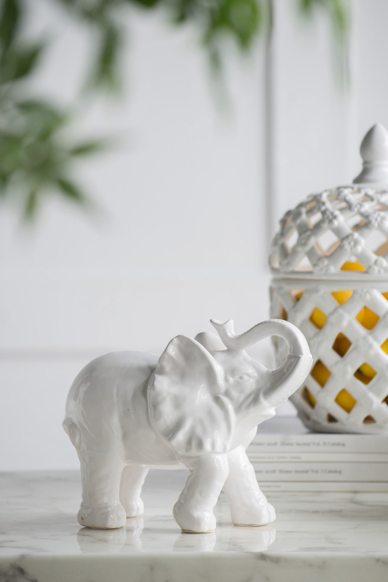 9.1x4.2x7.5" Trumpeting Elephant Accent