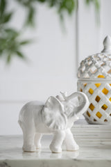 9.1x4.2x7.5" Trumpeting Elephant Accent