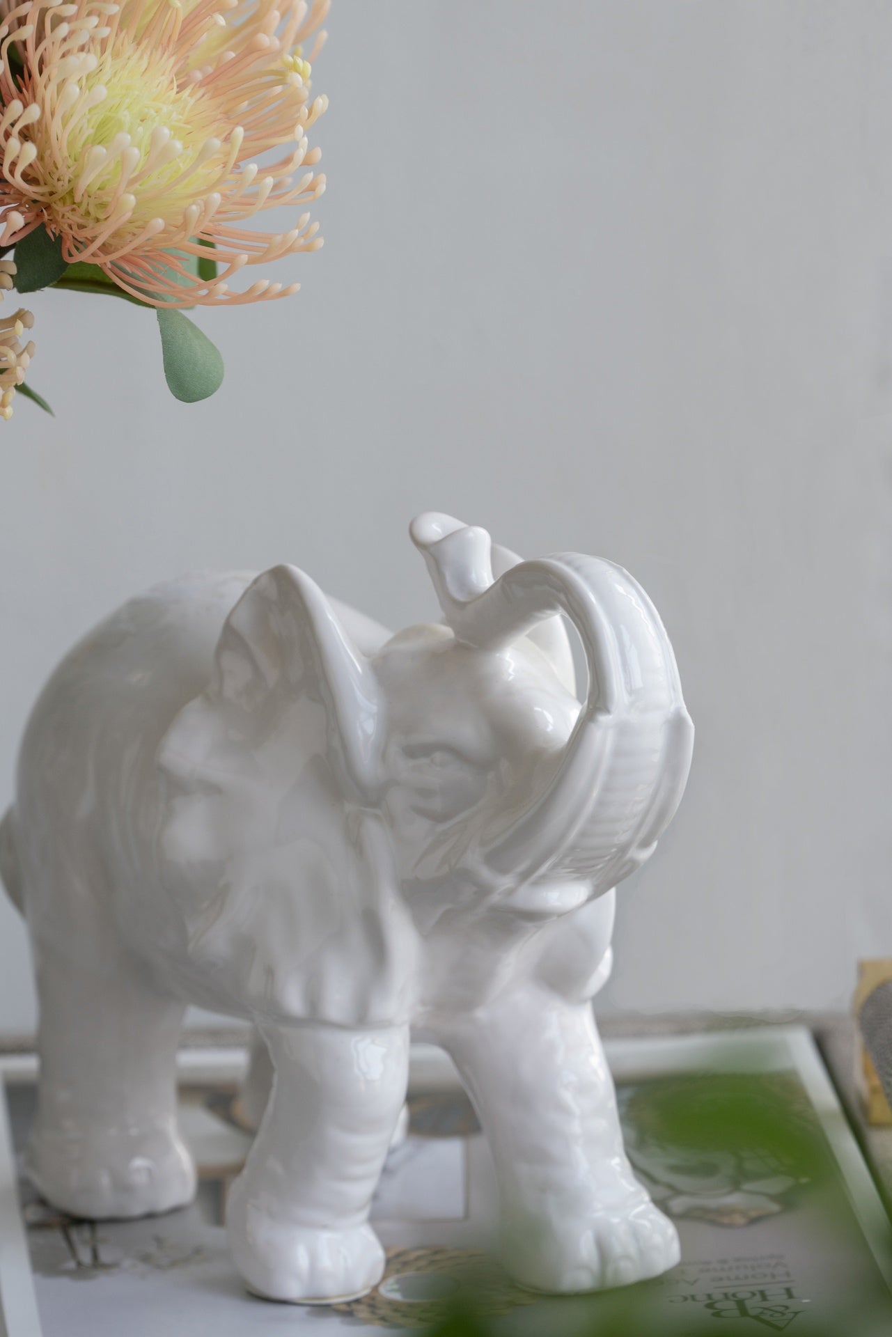 9.1x4.2x7.5" Trumpeting Elephant Accent