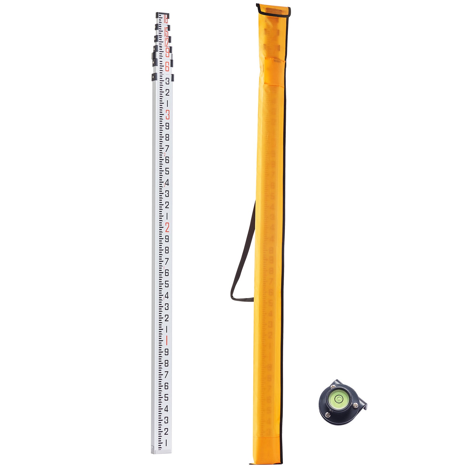 Measuring Rod 18-Feet/10ths 6 Sections Telescopic Grade Rod 1/10ft w/ Bag