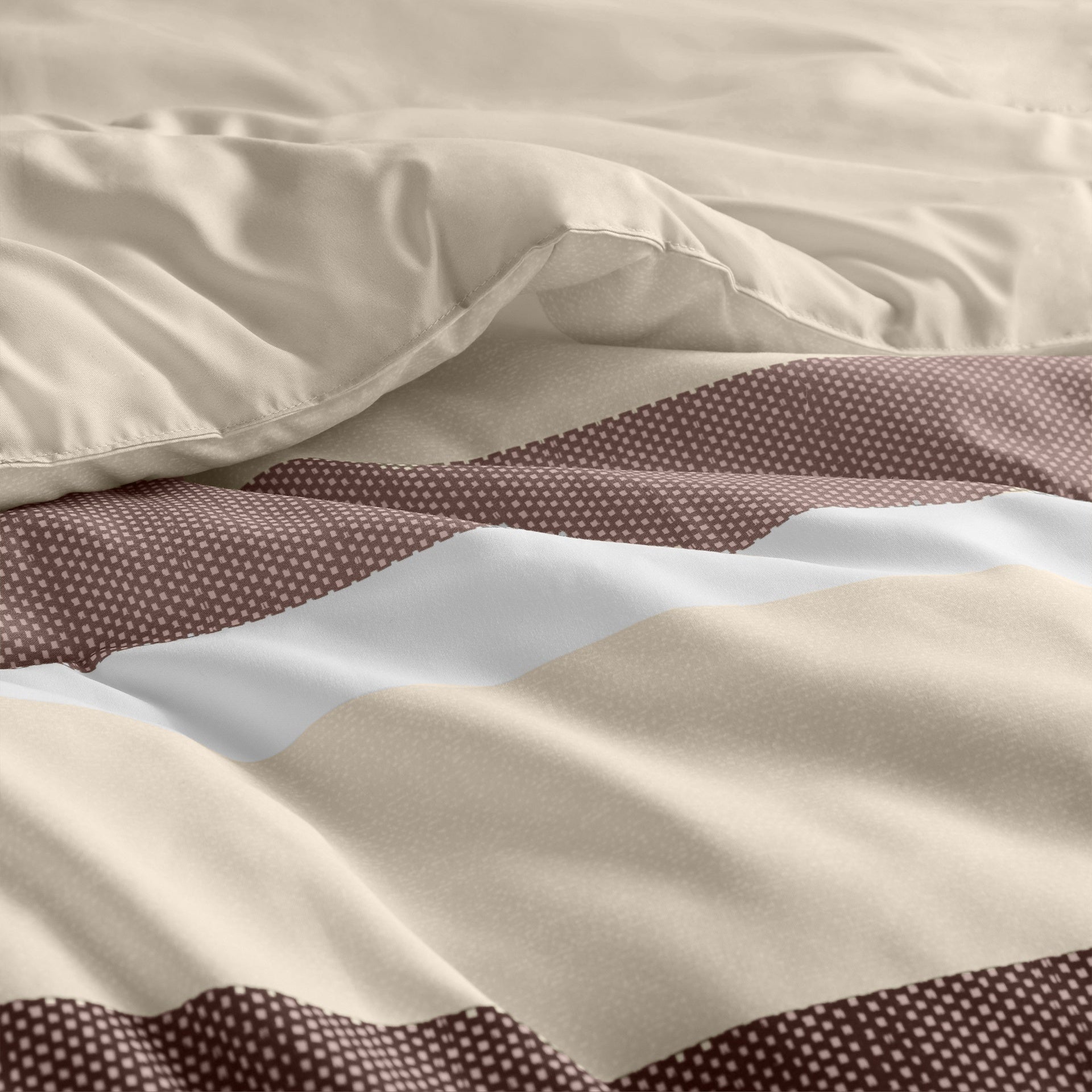 3-Piece King/Cal King Stripe Textured Print Comforter Set,Terracotta