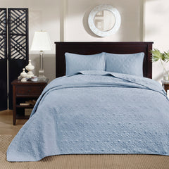 Reversible Bedspread Set Blue King