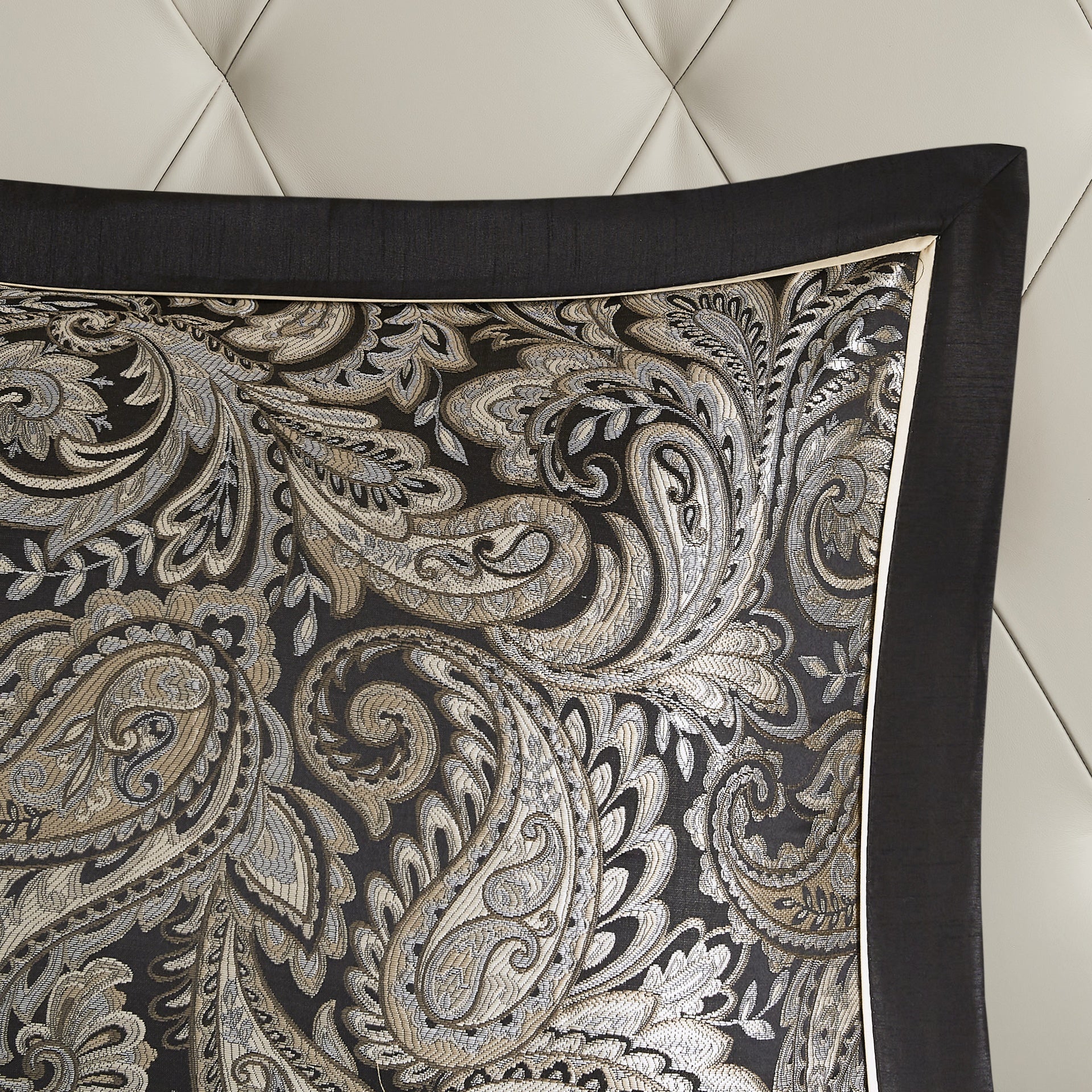 12 Piece Comforter Set with Cotton Bed Sheets Black Cal King