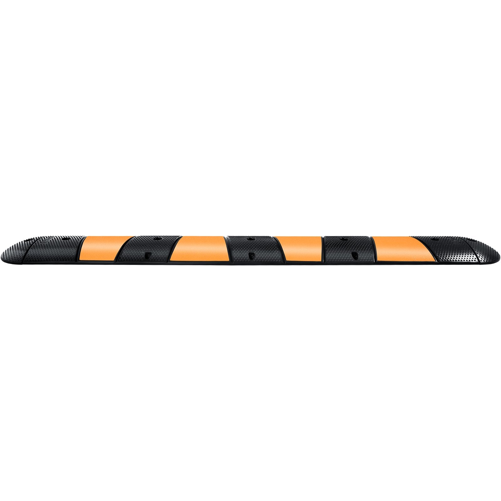 Rubber Speed Bump, 1 Pack 2 Channel Speed Bump Hump, 72" Long Modular Speed Bump Rated 22000 LBS Loading, 72.8 x 12.2 x 2.2 Garage Speed Bump for Asphalt Concrete Gravel Driveway with 2 End Cap