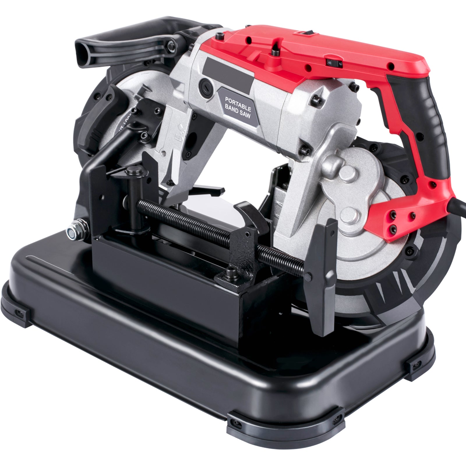 Portable Band Saw, 110V Removable Alloy Steel Base Cordless Band Saw, 5 Inch Cutting Capacity Hand held Band Saw,Variable Speed Portable Bandsaw, 10Amp Motor Deep Cut Band saw for Metal Wood