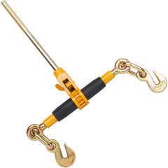 Ratchet Chain Binder, 5/16"-3/8" Heavy Duty Load Binders, with G80 Hooks 7,100 lbs Secure Load Limit, Labor-saving Anti-skid Handle, Tie Down Hauling Chain Binders for Flatbed Truck Trailer, 4 P