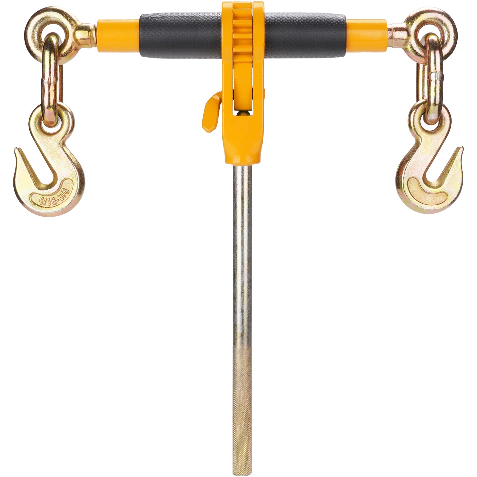 Ratchet Chain Binder, 5/16"-3/8" Heavy Duty Load Binders, with G80 Hooks 7,100 lbs Secure Load Limit, Labor-saving Anti-skid Handle, Tie Down Hauling Chain Binders for Flatbed Truck Trailer, 4 P