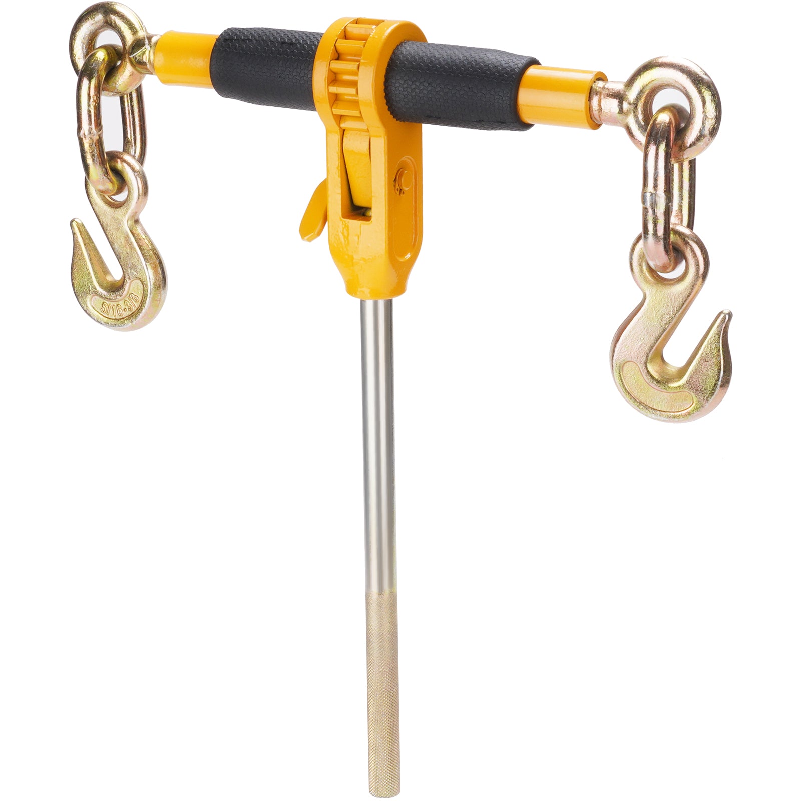 Ratchet Chain Binder, 5/16"-3/8" Heavy Duty Load Binders, with G80 Hooks 7,100 lbs Secure Load Limit, Labor-saving Anti-skid Handle, Tie Down Hauling Chain Binders for Flatbed Truck Trailer, 4 P
