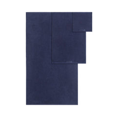 6-Piece 100% Cotton Quick Dry Diagonal Ribbed 6pcs Towel Set, Navy