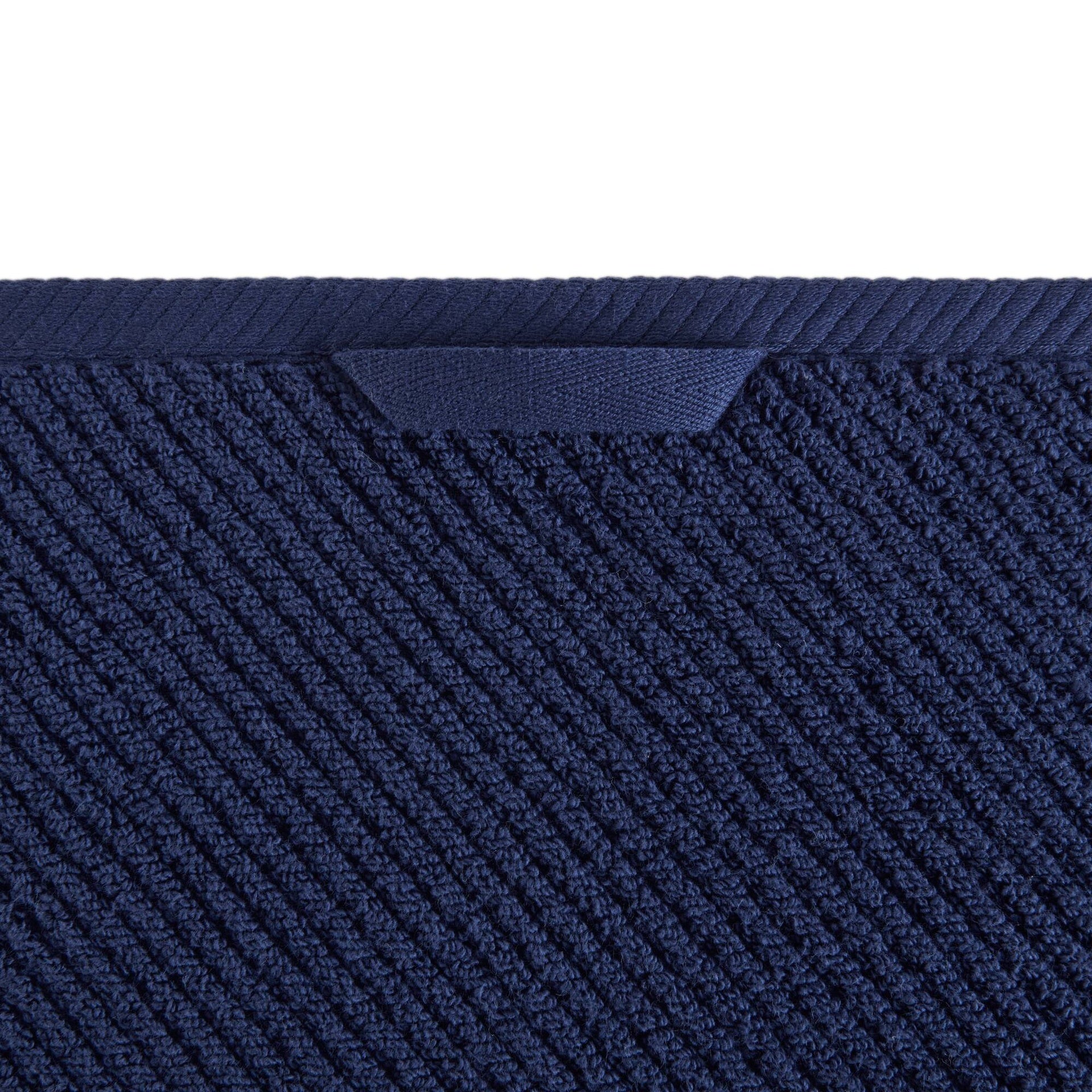 6-Piece 100% Cotton Quick Dry Diagonal Ribbed 6pcs Towel Set, Navy