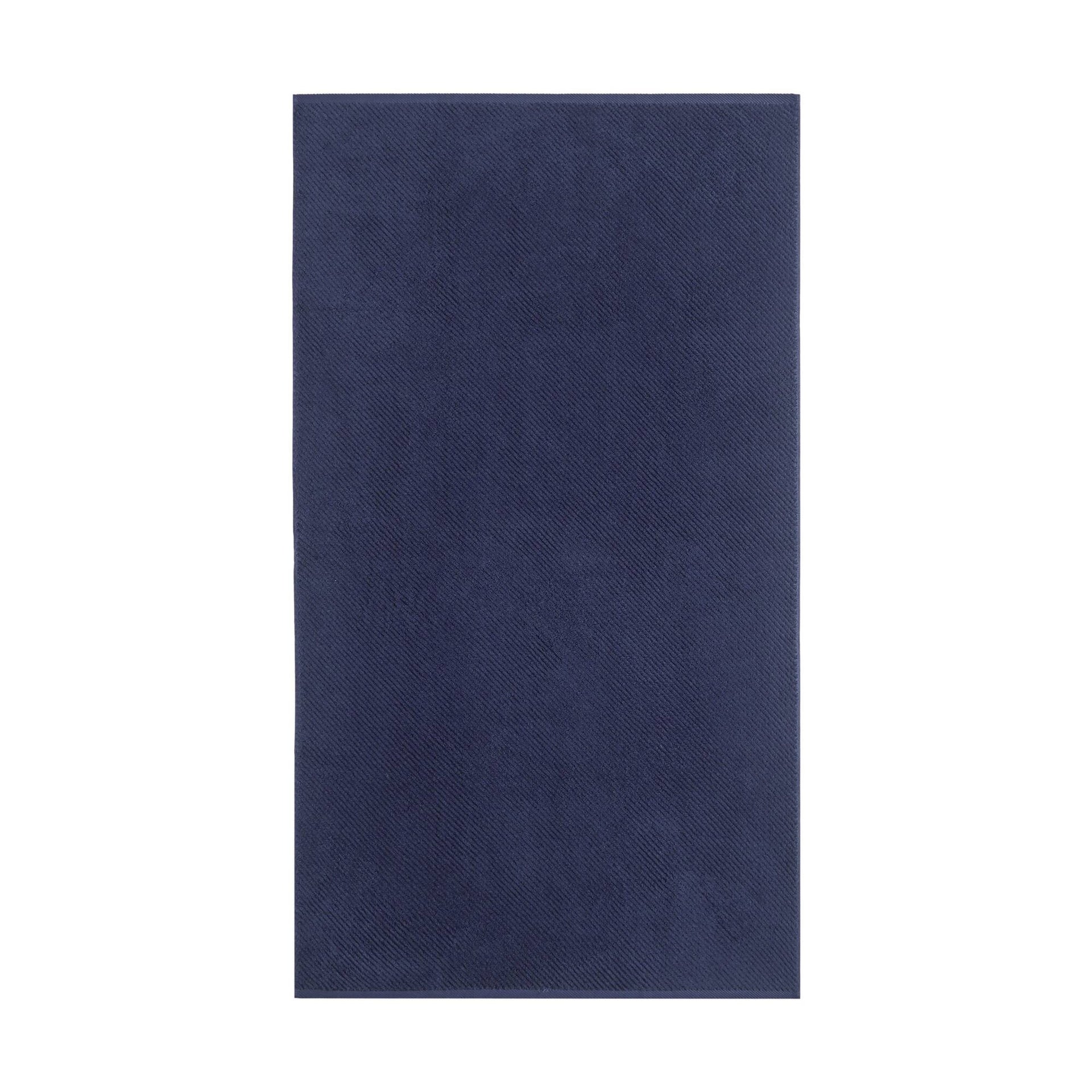 6-Piece 100% Cotton Quick Dry Diagonal Ribbed 6pcs Towel Set, Navy