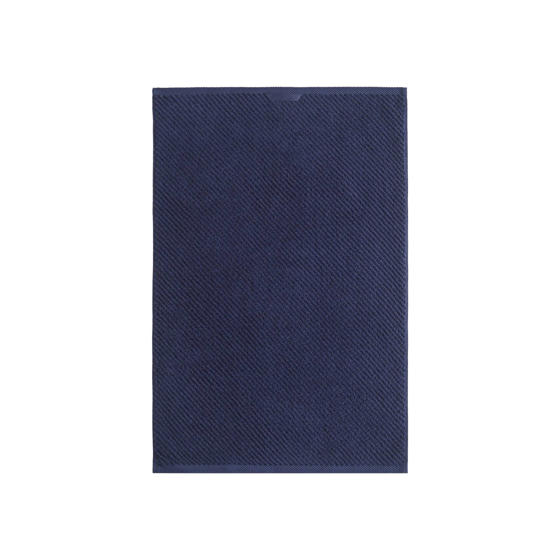 6-Piece 100% Cotton Quick Dry Diagonal Ribbed 6pcs Towel Set, Navy