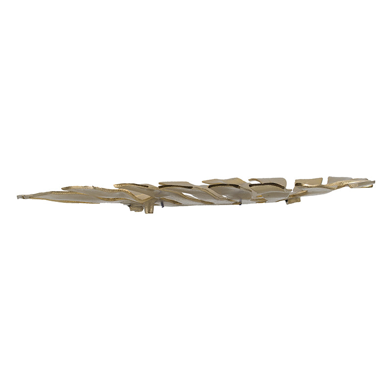 24.8x17.3x2" Gold Monstera Leaf Wall Décor