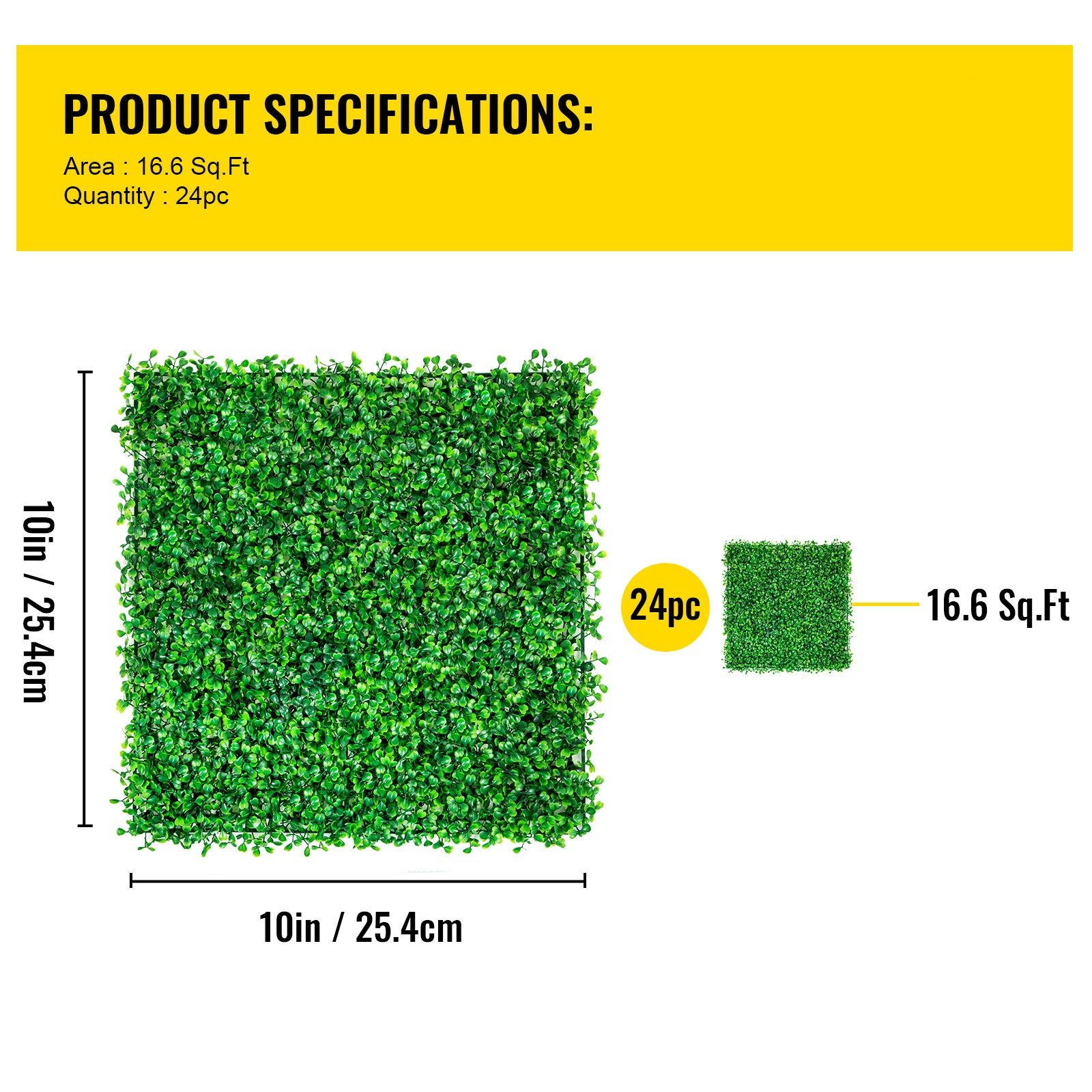 Artificial Boxwood Panel UV 24pcs Boxwood Hedge Wall Panels Artificial Grass Backdrop Wall 10" X 10" 4 cm Green Grass Wall, Fake Hedge for Decor Privacy Fence Indoor, Outdoor Garden Backyard
