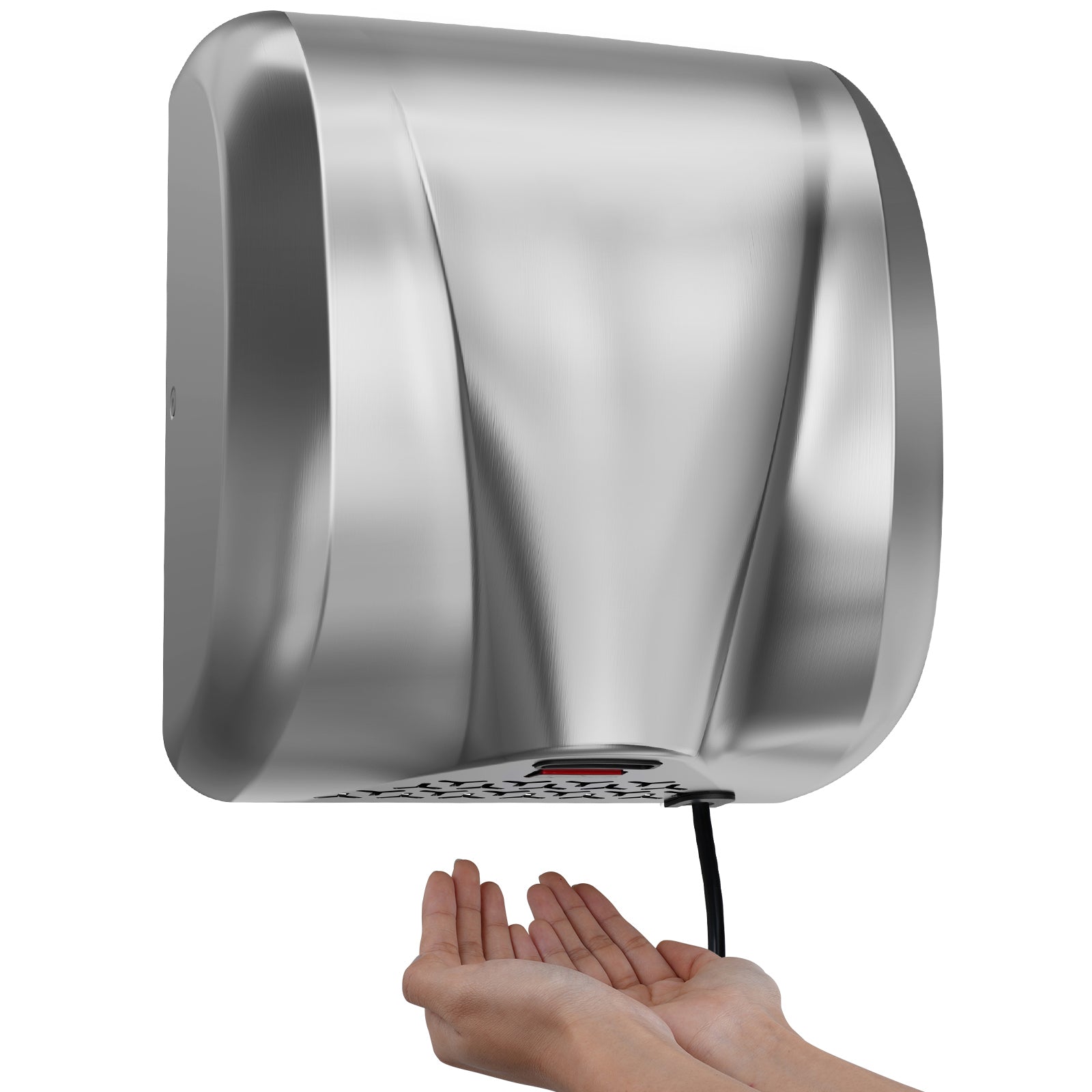 Heavy Duty Commercial Hand Dryer, 1300W Automatic High Speed Stainless Steel Warm Wind Hand Blower, 120V Plug In/Hardwired Two Power Options, Compliant for Industry Business Restrooms