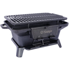 Oval Cast Iron Grill Outdoor, Portable Charcoal Grill and Tabletop Cast Iron Skillet - 100% Cast Iron, Durable, Small Charcoal Grill, Camping Stove, Hibachi Grill