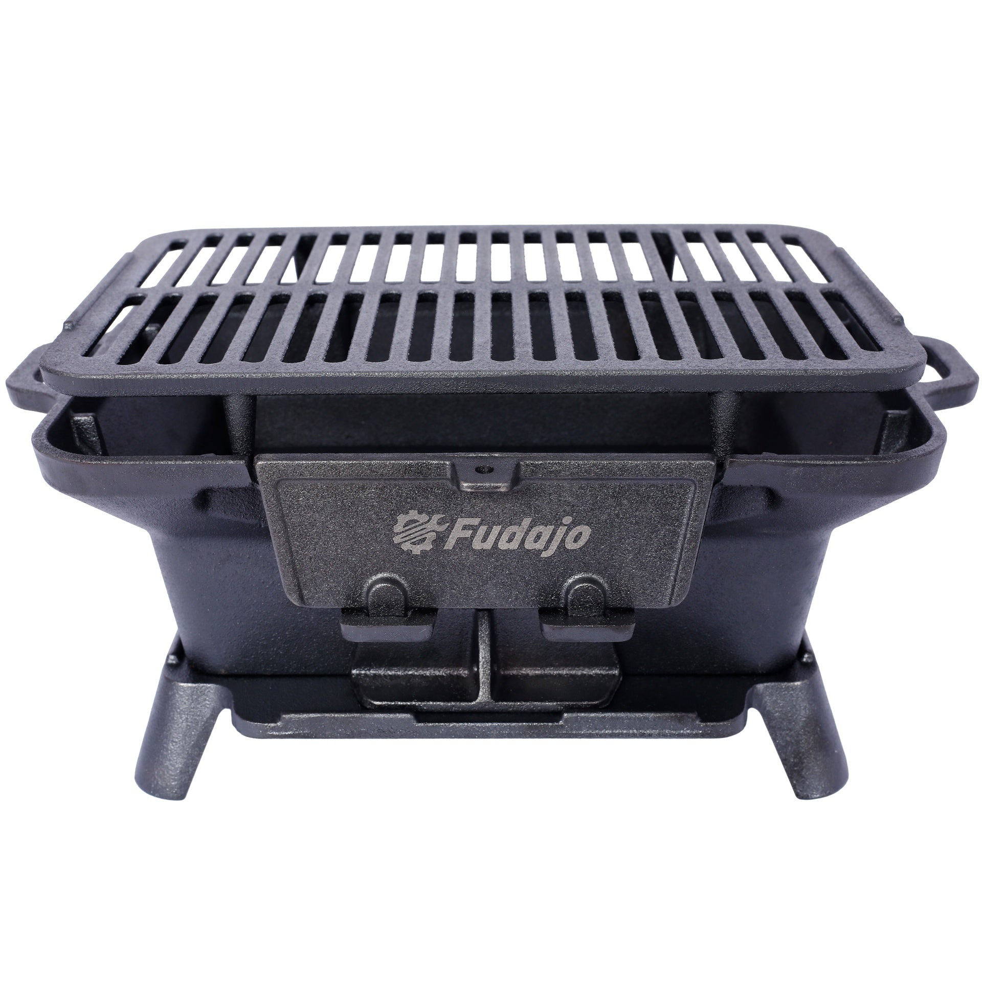 Oval Cast Iron Grill Outdoor, Portable Charcoal Grill and Tabletop Cast Iron Skillet - 100% Cast Iron, Durable, Small Charcoal Grill, Camping Stove, Hibachi Grill