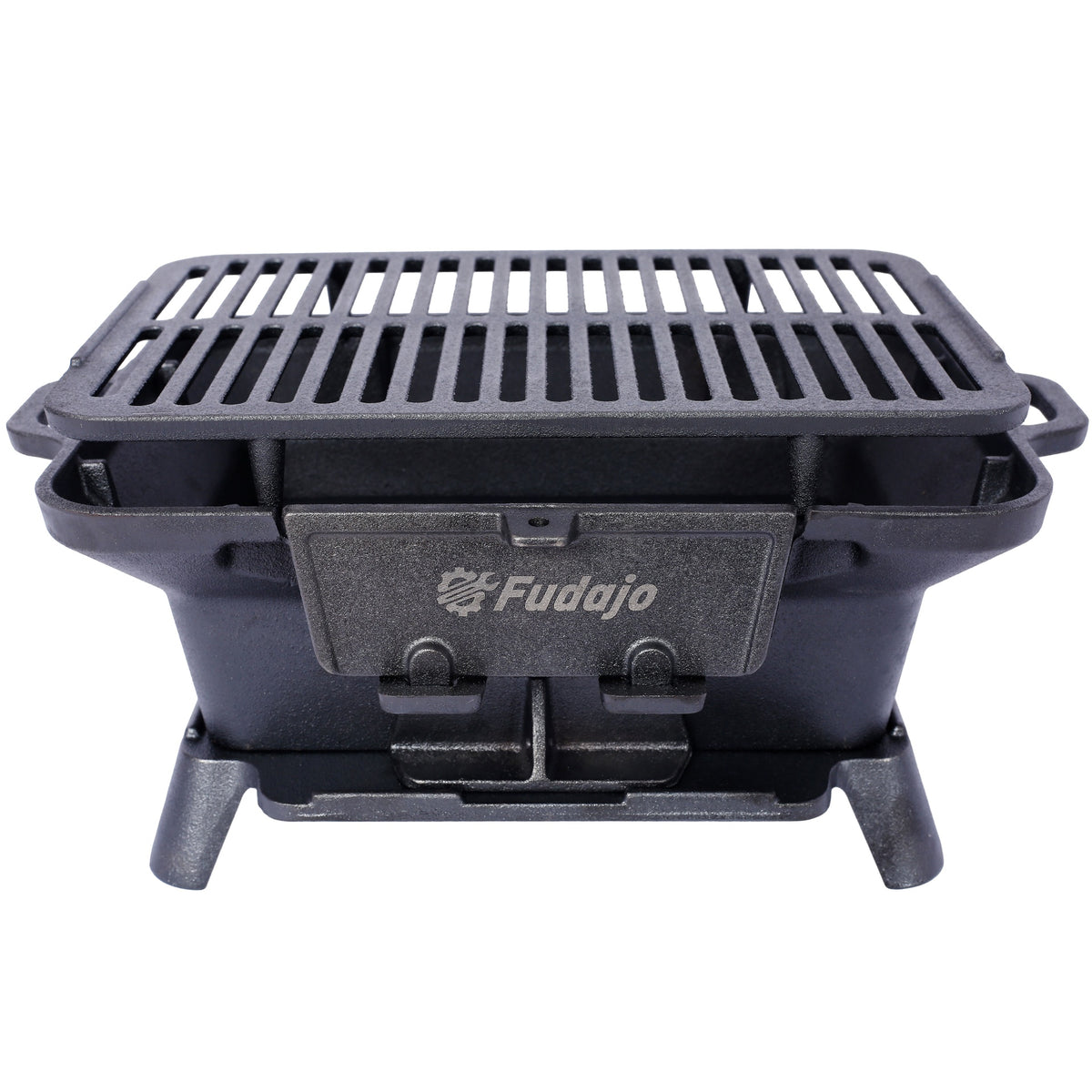 Oval Cast Iron Grill Outdoor, Portable Charcoal Grill and Tabletop Cast Iron Skillet - 100% Cast Iron, Durable, Small Charcoal Grill, Camping Stove, Hibachi Grill
