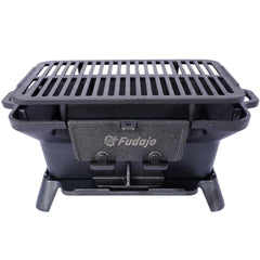 Oval Cast Iron Grill Outdoor, Portable Charcoal Grill and Tabletop Cast Iron Skillet - 100% Cast Iron, Durable, Small Charcoal Grill, Camping Stove, Hibachi Grill