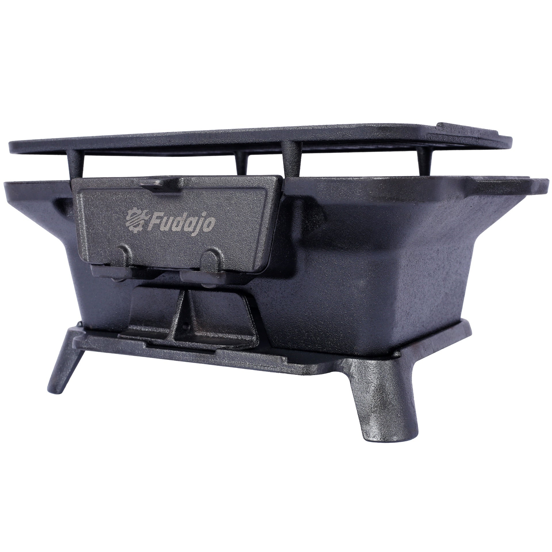 Oval Cast Iron Grill Outdoor, Portable Charcoal Grill and Tabletop Cast Iron Skillet - 100% Cast Iron, Durable, Small Charcoal Grill, Camping Stove, Hibachi Grill