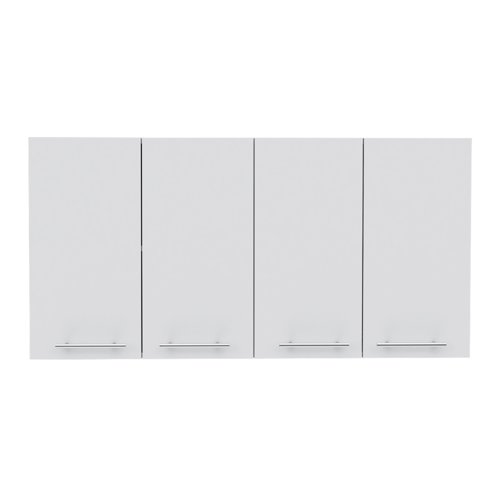 Wall Cabinet 24" H, four Doors, with two internal Shelves and internal plate and glass organizer, white