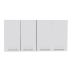 Wall Cabinet 24" H, four Doors, with two internal Shelves and internal plate and glass organizer, white