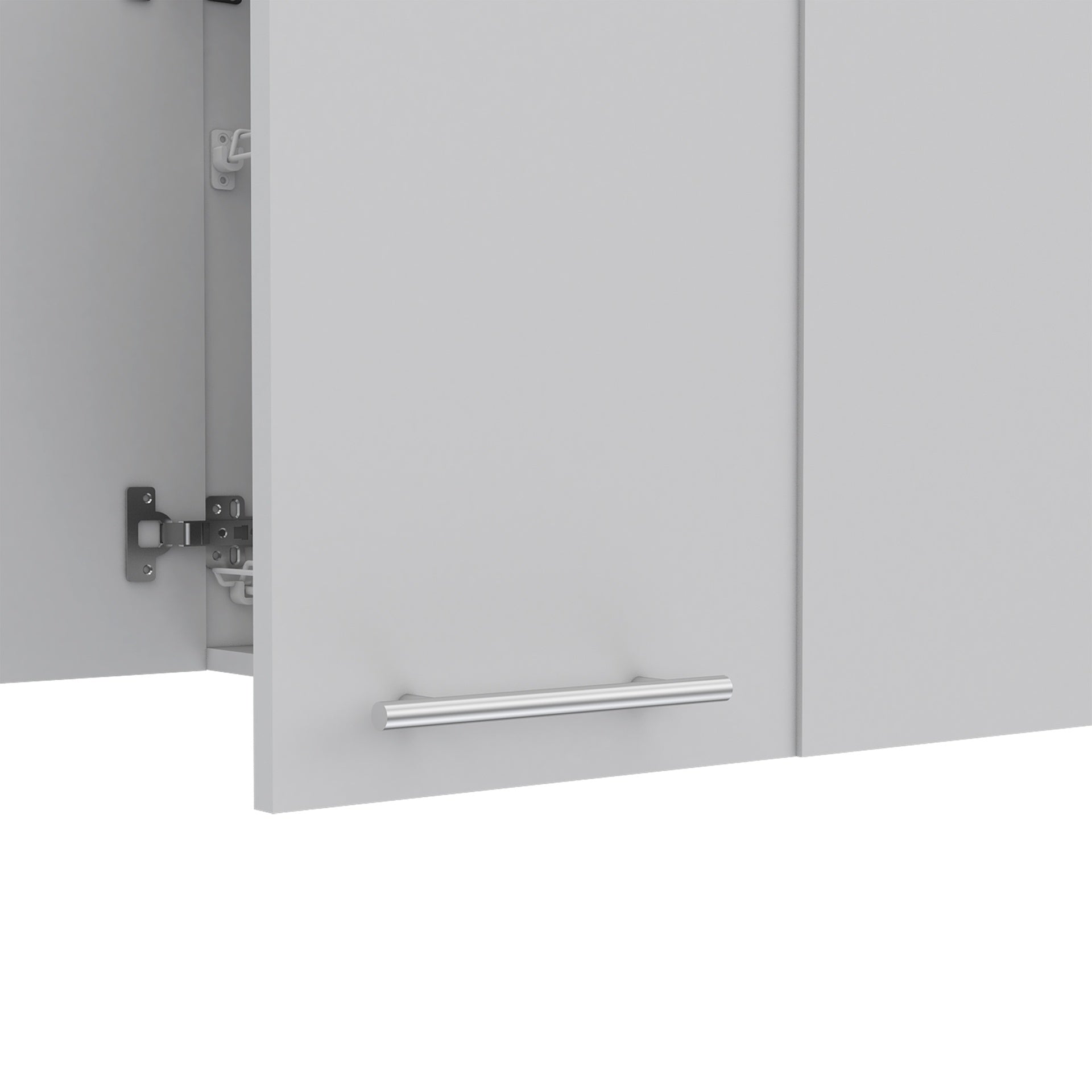 Wall Cabinet 24" H, four Doors, with two internal Shelves and internal plate and glass organizer, white
