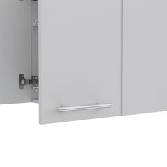 Wall Cabinet 24" H, four Doors, with two internal Shelves and internal plate and glass organizer, white