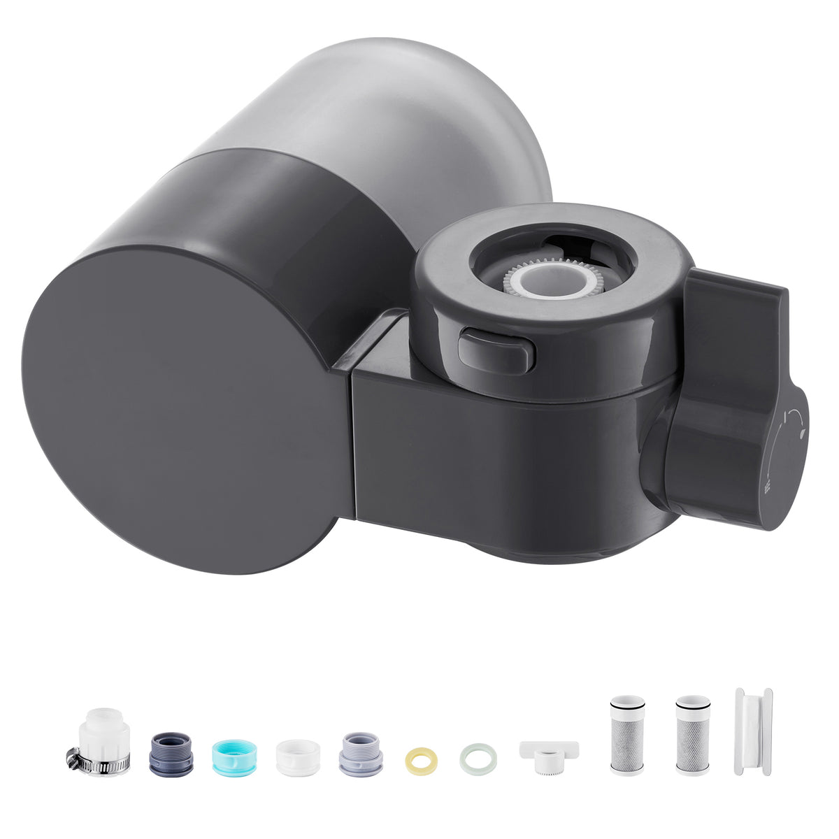 Faucet Mount Water Filters Sink Water Purifier for Kitchen Gray Horizontal