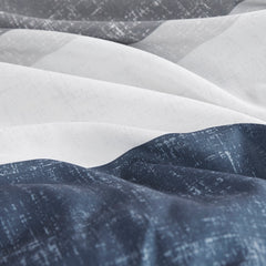 Stripe Comforter Set with Bed Sheets Blue/Grey King