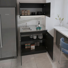 2-piece Rectangle Cabinet Set Wenge