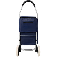 Shopping Trolley with Wheels,Trolley Black Foldable Shopping Cart,Removable Shopping Oxford Waterproof Bag,Blue