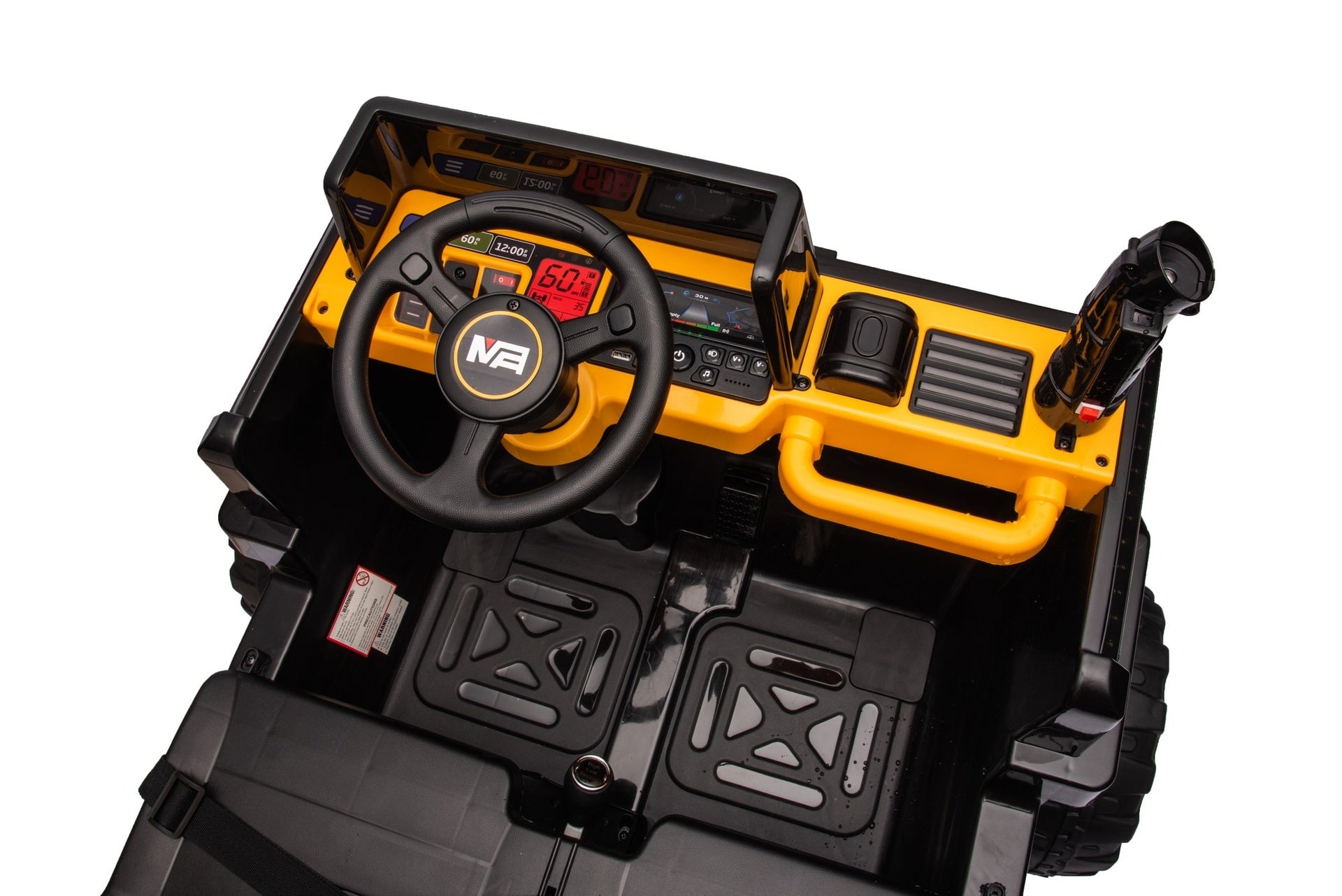 24V Electric Kid Ride On Car with Remote Control, 2 Seater 24" Wideth Ride on Engineering Vehicles for Kids, Battery Powered Kids Ride on Car Yellow, 4 Wheels Vehicles Children Toys, LED Headlights