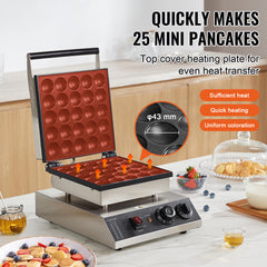25PCS 43mm Mini Dutch Pancake Maker Commercial Dorayaki Baker 1700W