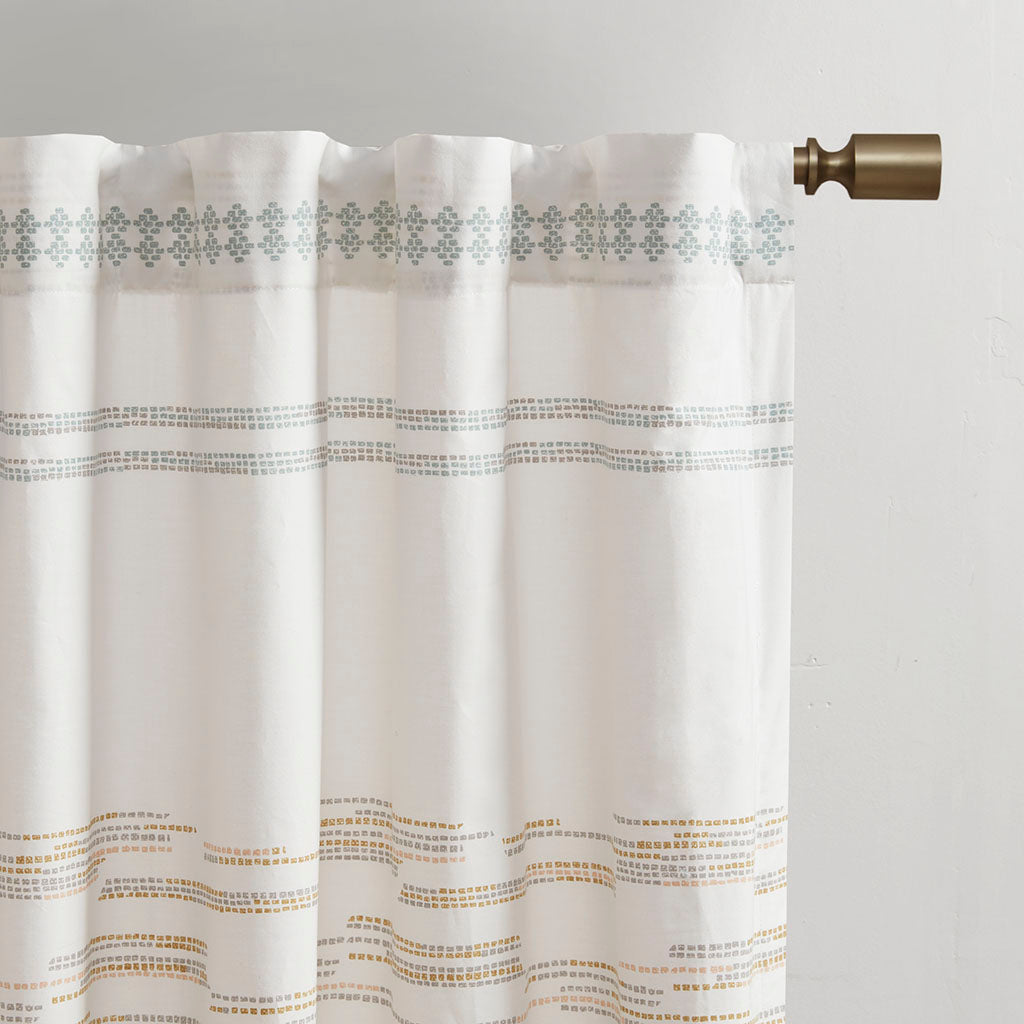Cotton Printed Curtain Panel with tassel trim and Lining(Only 1 Pc Panel)