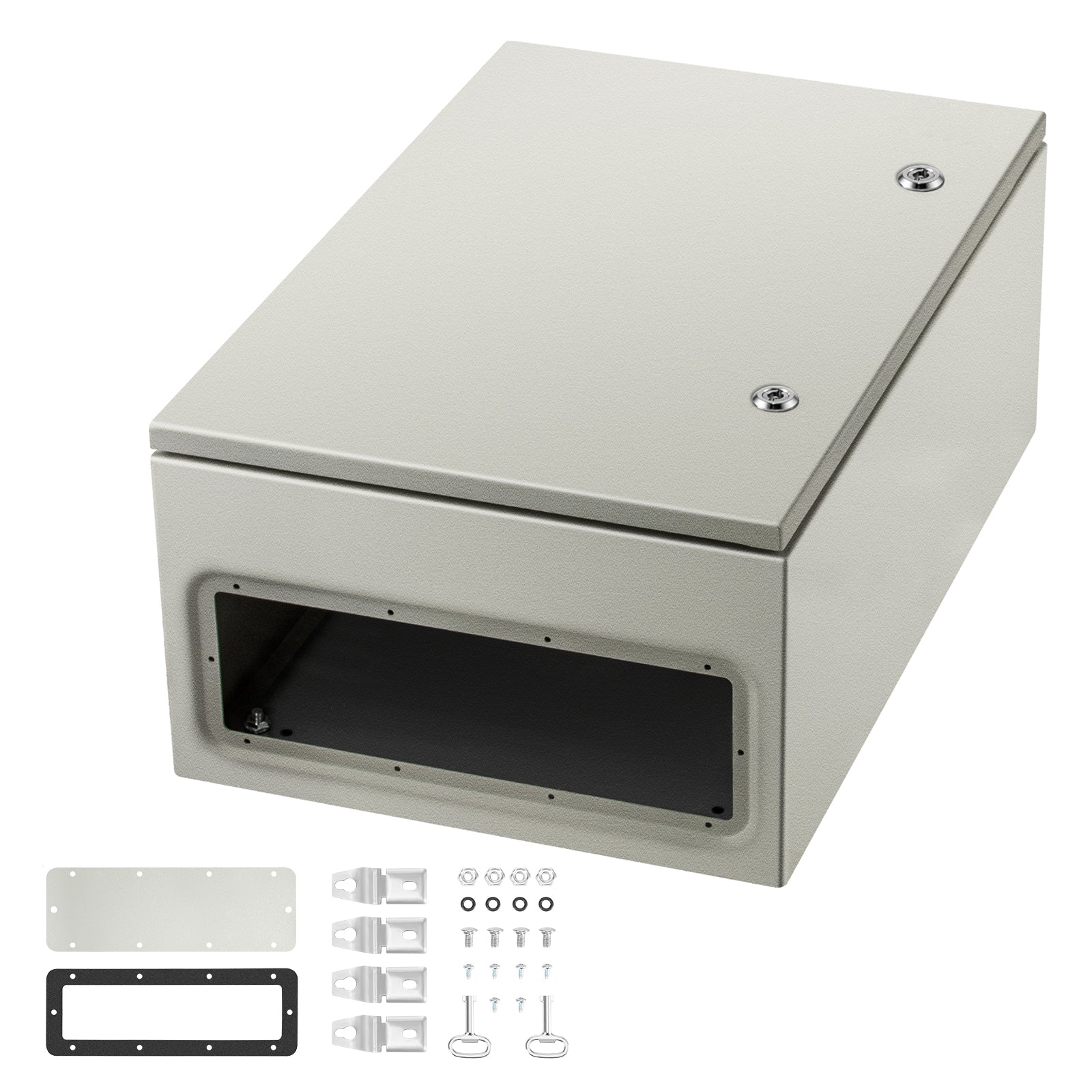 NEMA Steel Enclosure, 24 x 16 x 10'' NEMA 4X Steel Electrical Box, IP66 Waterproof & Dustproof, Outdoor/Indoor Electrical Junction Box, with Mounting Plate
