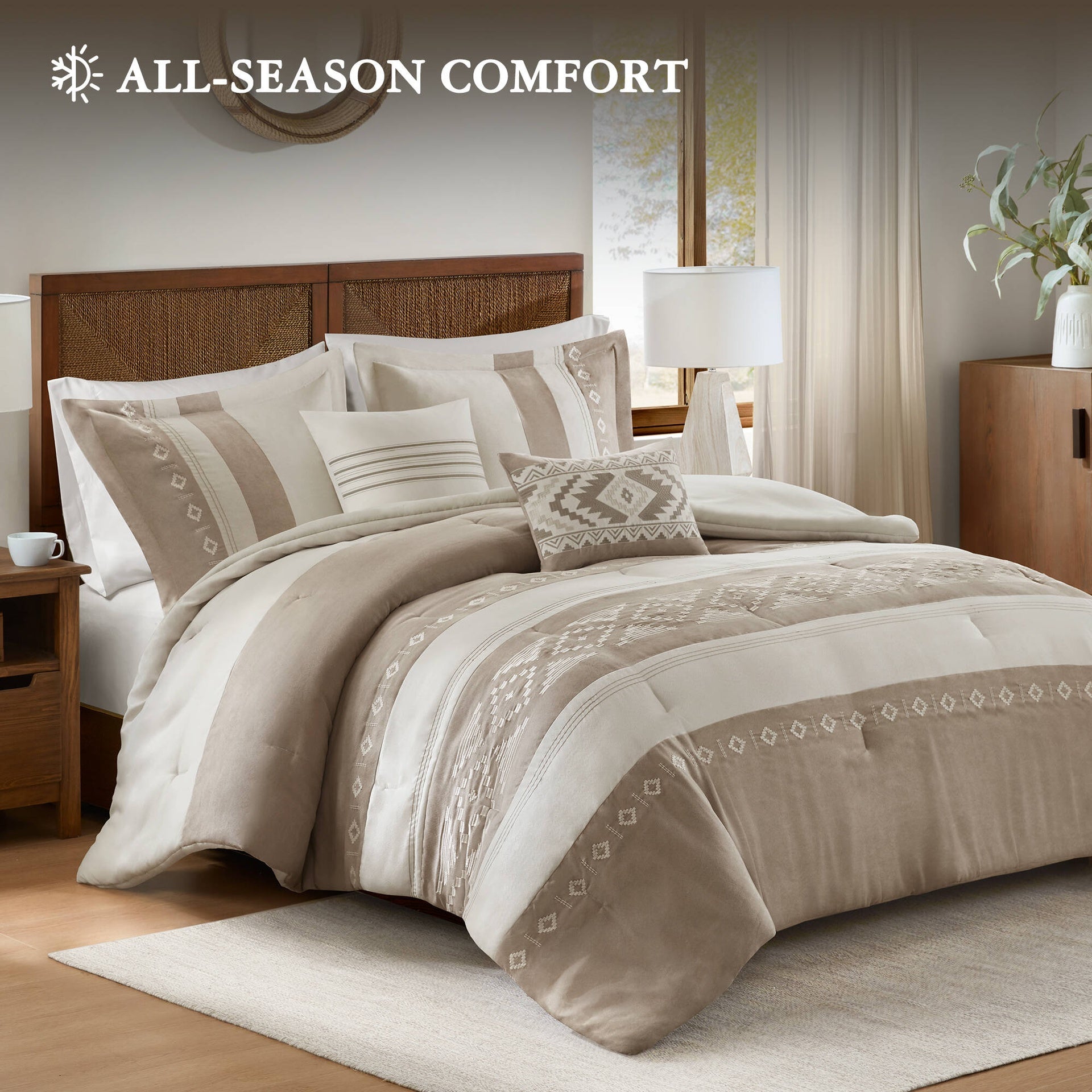 5-Piece King Comforter 5pcs Set,Taupe