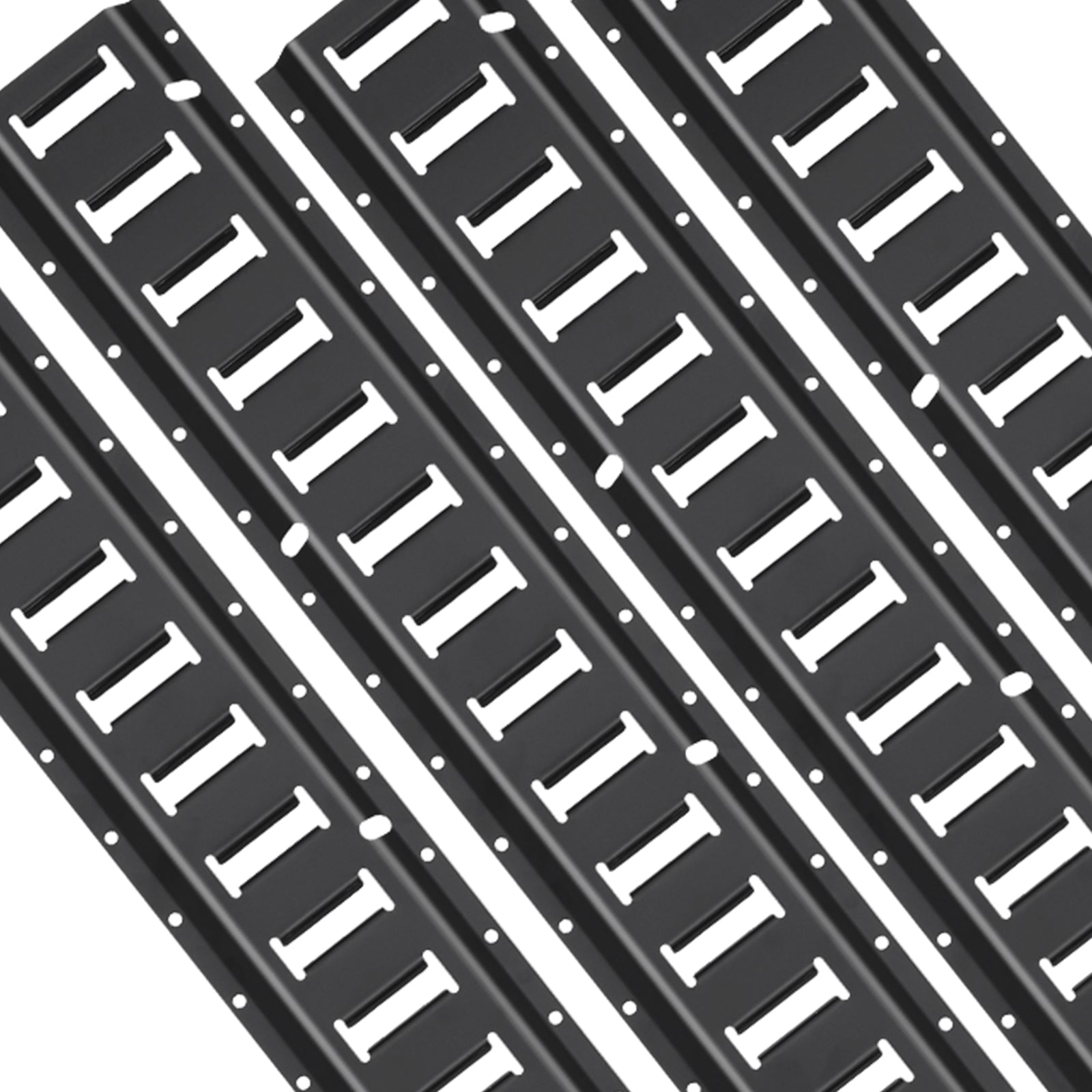 E Track Tie-Down Rail Kit, 18PCS 5' E-Tracks Set Includes 4 Steel Rails & 8 O-Ring Anchors & 4 Tie-Offs with D-Ring & 2 Ratchet Straps, Securing Accessories for Cargo Motorcycles Bikes, 2000 lbs