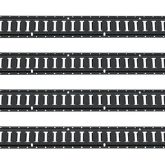 E Track Tie-Down Rail Kit, 18PCS 5' E-Tracks Set Includes 4 Steel Rails & 8 O-Ring Anchors & 4 Tie-Offs with D-Ring & 2 Ratchet Straps, Securing Accessories for Cargo Motorcycles Bikes, 2000 lbs