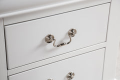 White Finish Nightstand 1pc Bracket Legs Dovetail Drawers Hanging Handles Transitional White Finish Bedroom Furniture
