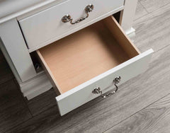 White Finish Nightstand 1pc Bracket Legs Dovetail Drawers Hanging Handles Transitional White Finish Bedroom Furniture